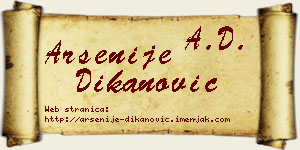Arsenije Dikanović vizit kartica